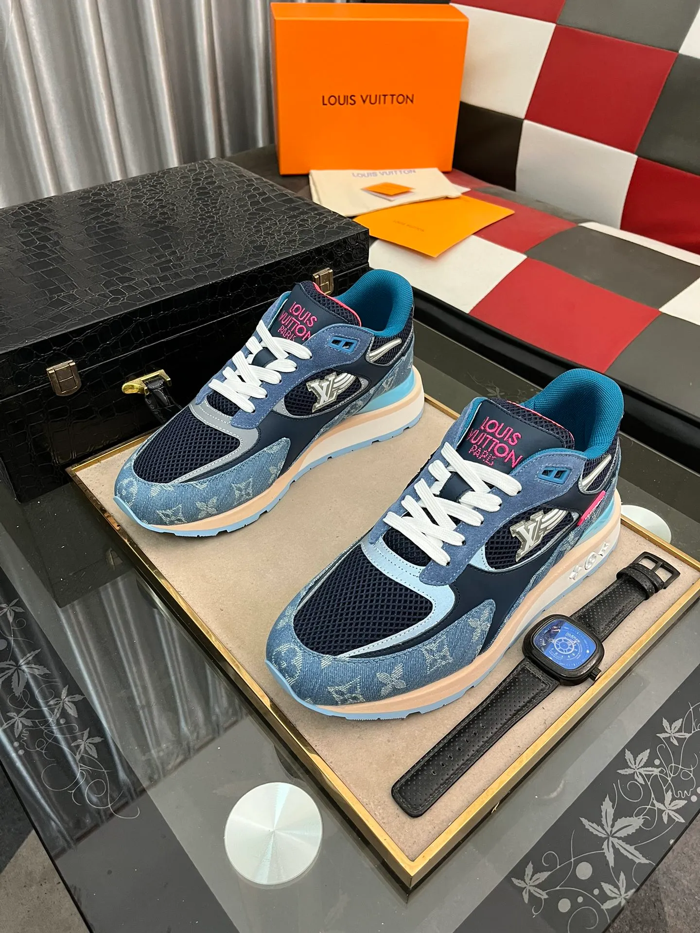 Men's Men's Shoes 💰660⌚️⌚️【LOUIS VUITTON) New 🍀LV Louis Vuitton*——LV classic dad shoes trendy shoes! Made of imported original soft calf leather, imported fly woven lining. Original wear-resistant rubber outsole! High quality products! Code number: 38-44